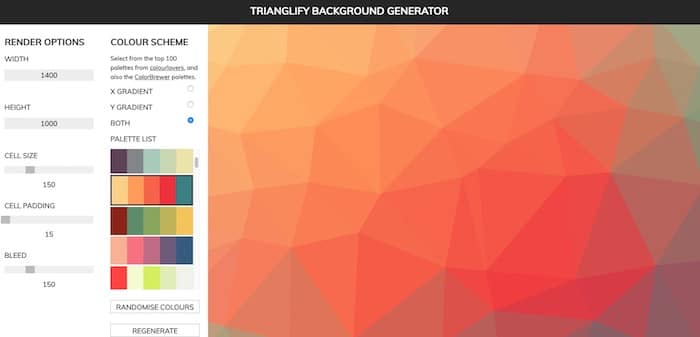 Trianglify outil générateur fond image design triangles