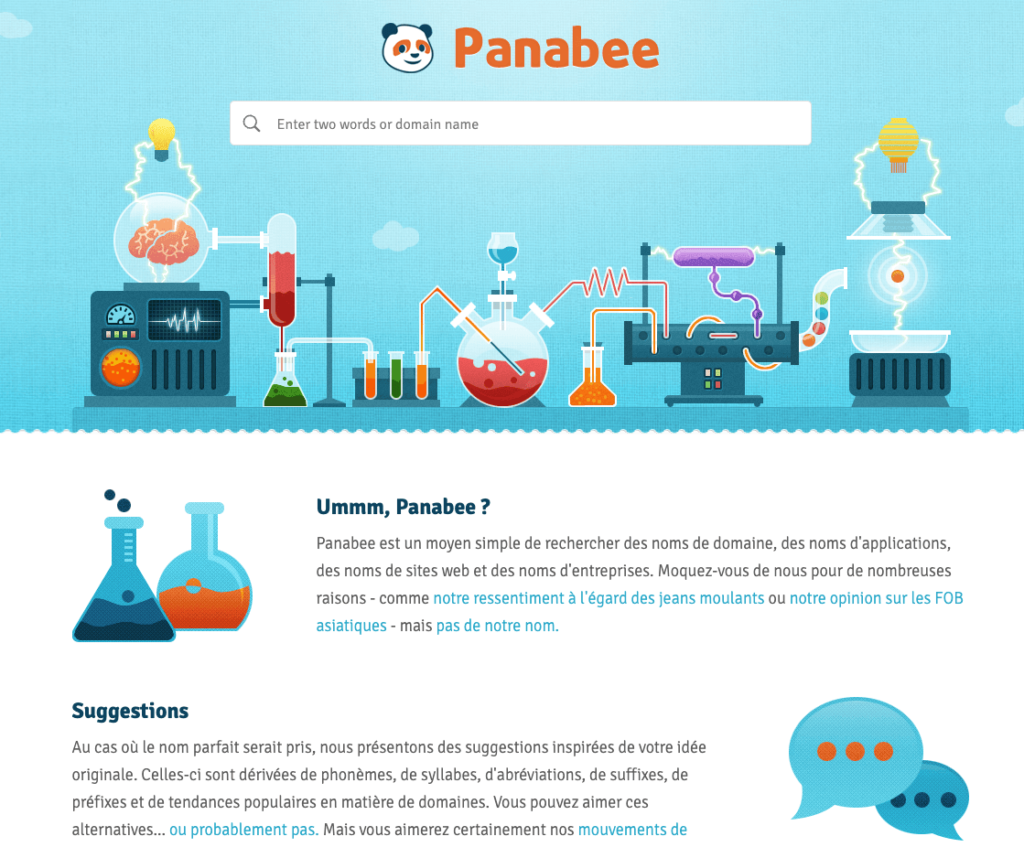 Capture d'écran du générateur de nom Panabee