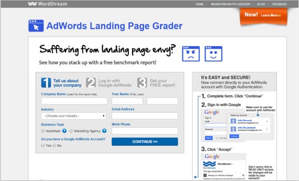 WordStream-landing-page