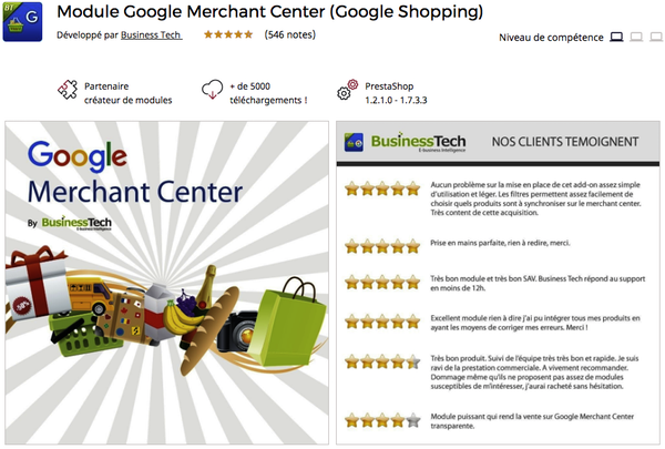 PrestaShop Google Merchant center