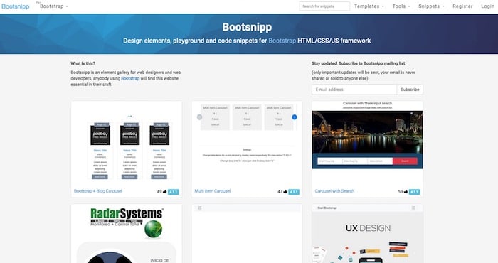 Bootsnip snippets Bootstrap