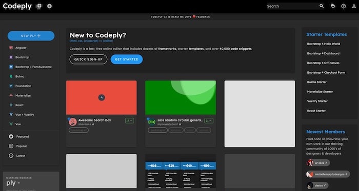 Outil de création CodePly Bootstrap