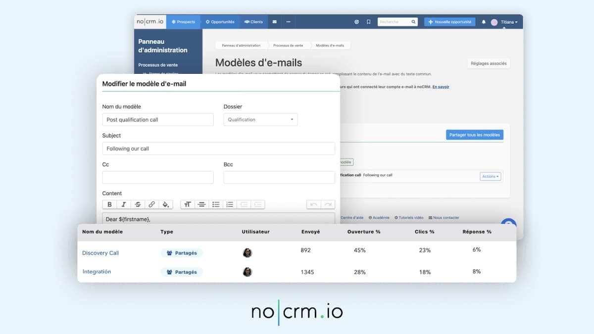 modèle email noCRM