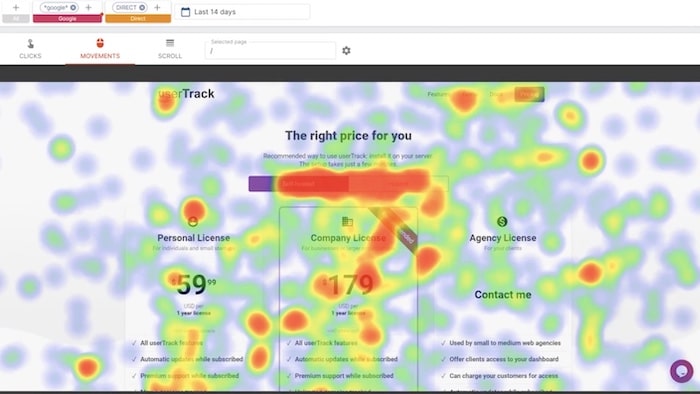 UXWizz heatmap