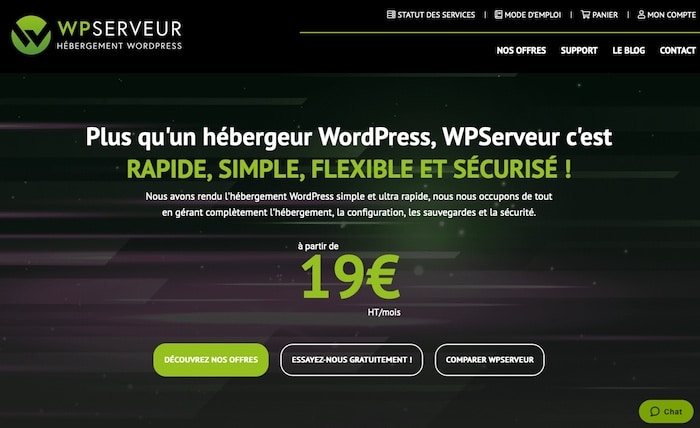 WP Serveur hébergeur spécialisé WordPress