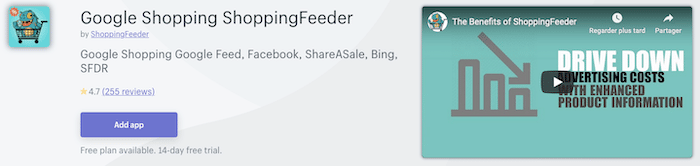 plugin Shopify Google Shopping ShoppingFeeder Facebook Ads