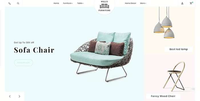 template Prestashop Free Willis furniture