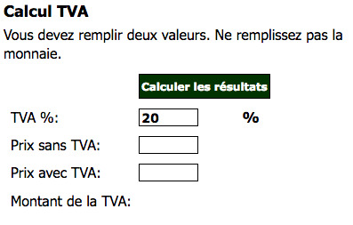 Calculatrice de TVA