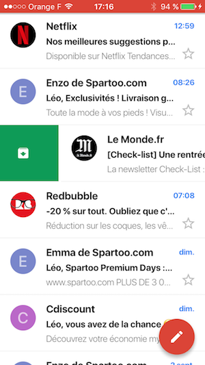 Utilisation du swipe dans la navigation mobile