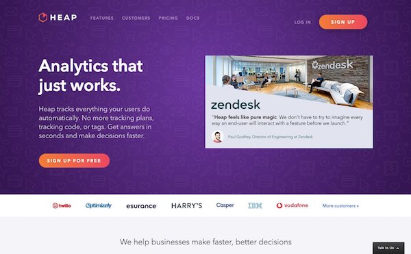 Heap, alternative à Google Analytics