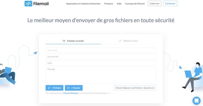 Filemail transfer files
