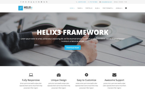 Helix 3 template Joomla gratuit