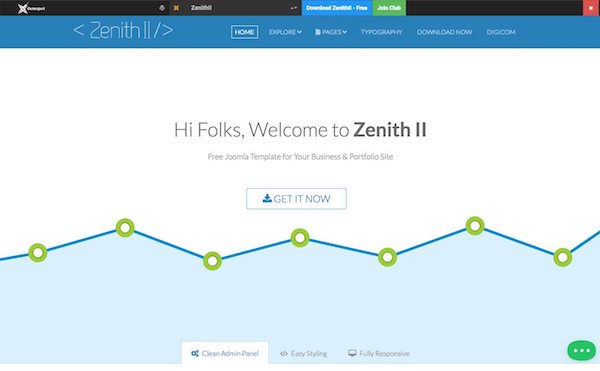 Zenith II template Joomla gratuit