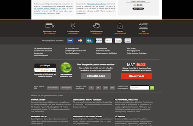 footer e-commerce