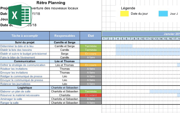 télécharger un modèle de rétro planning