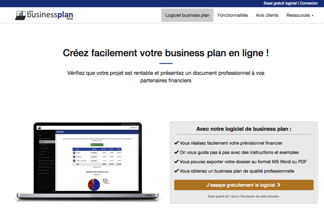 créer une application business plan