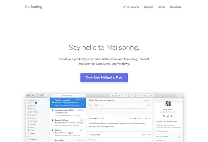 client de messagerie mailspring