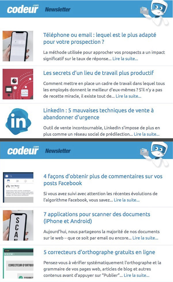 newsletter codeur