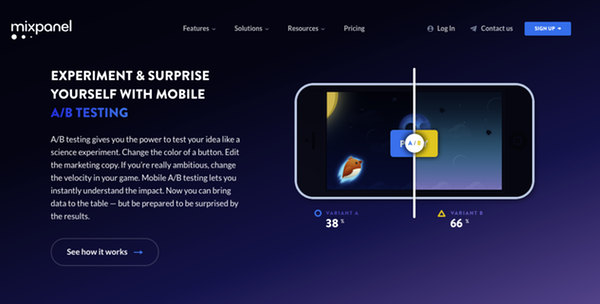 Outil ab testing mobile Mixpanel