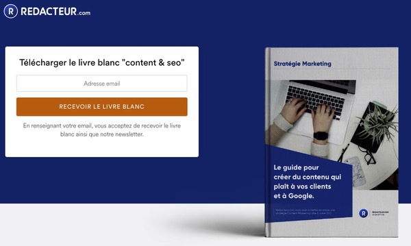 Landing page couleur contraste