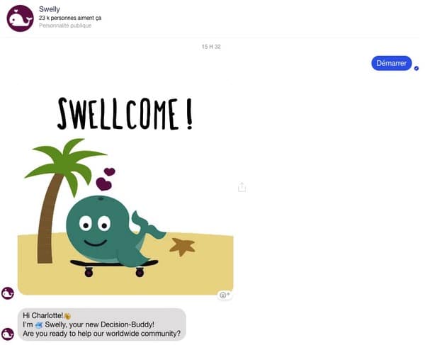 Message de bienvenue chatbot