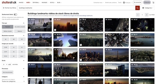 Shutterstock vidéos