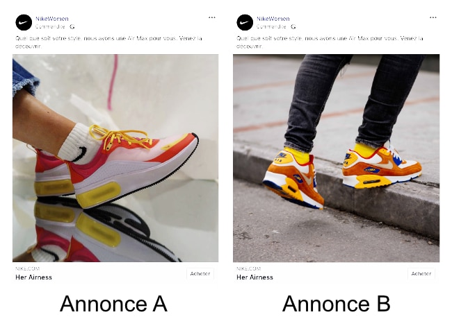 A/B Testing Facebook Ad Nike