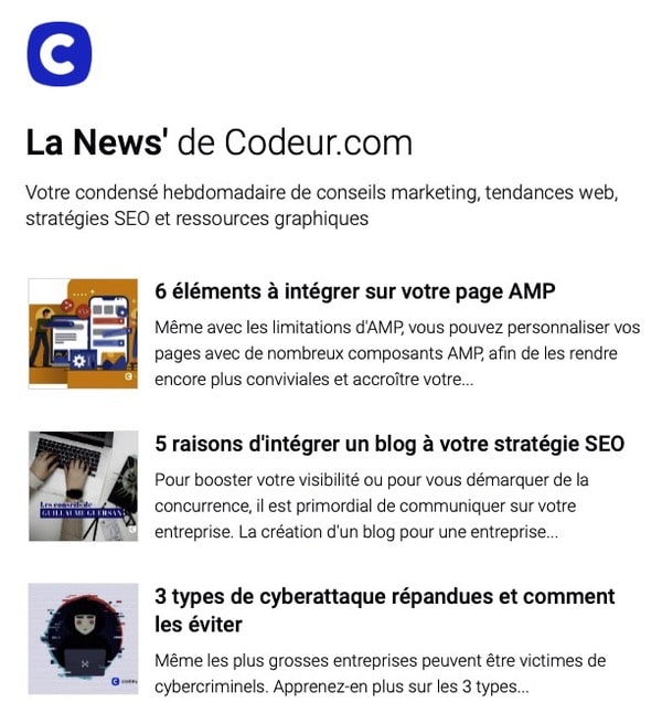 Newsletter de Codeur Mag