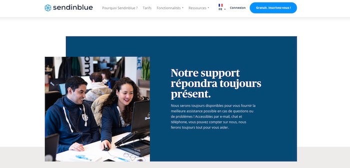 support client outil newsletter SendInBlue