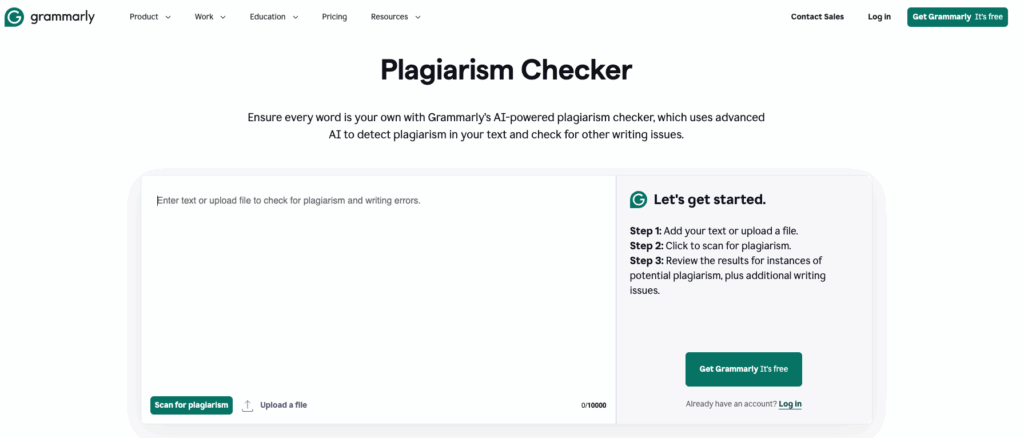 Outil détecter duplicate content Grammarly