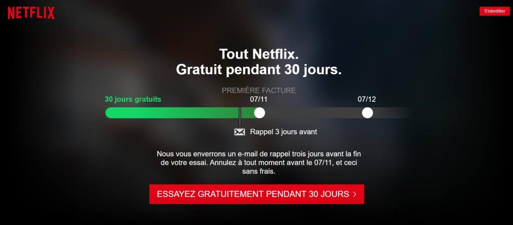 Netflix 1 mois gratuit