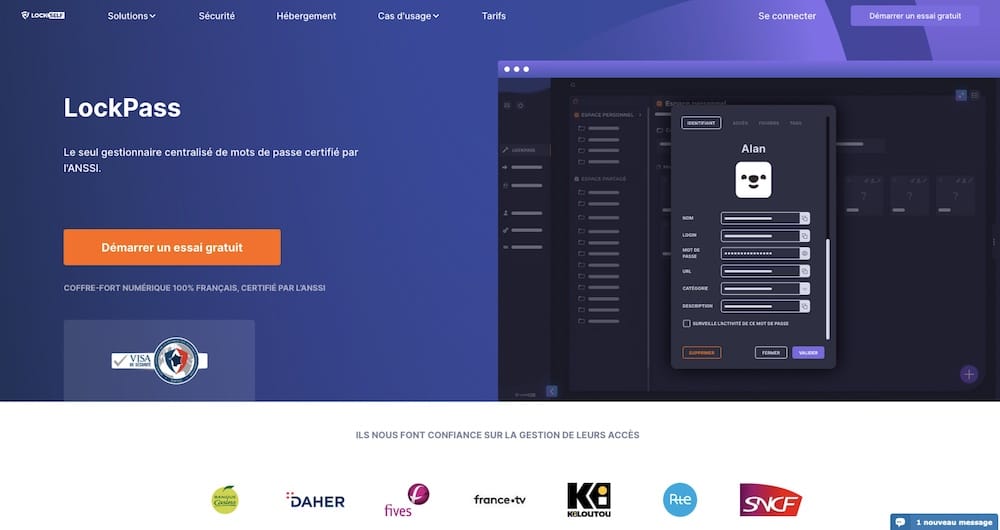 LockPass gestionnaire de mots de passe