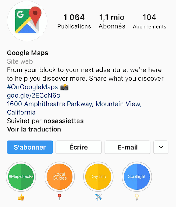 Google Maps story Instagram
