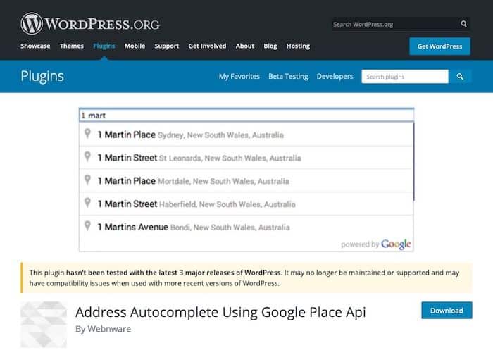 Address Autocomplete Using Google Place Api