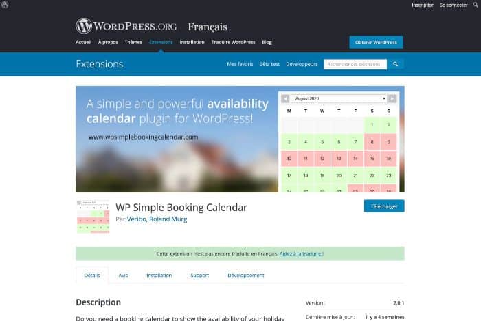 Calendario de reservas simple de WP