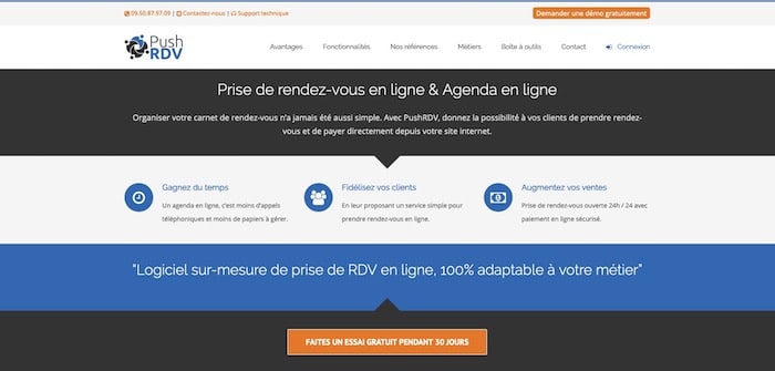 PushRDV logiciel de prise de rendez-vous en ligne