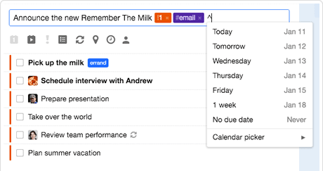 outil to do list Remember the milk