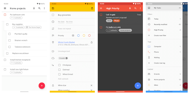 برای انجام لیست ابزار Android Task