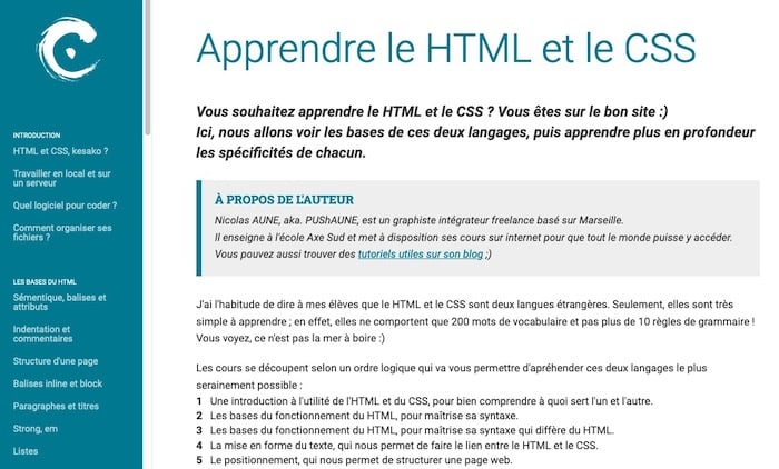 Apprendre le HTML et CSS