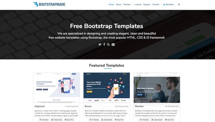 Bootstrap Made, site de modèles de bootstrap gratuits