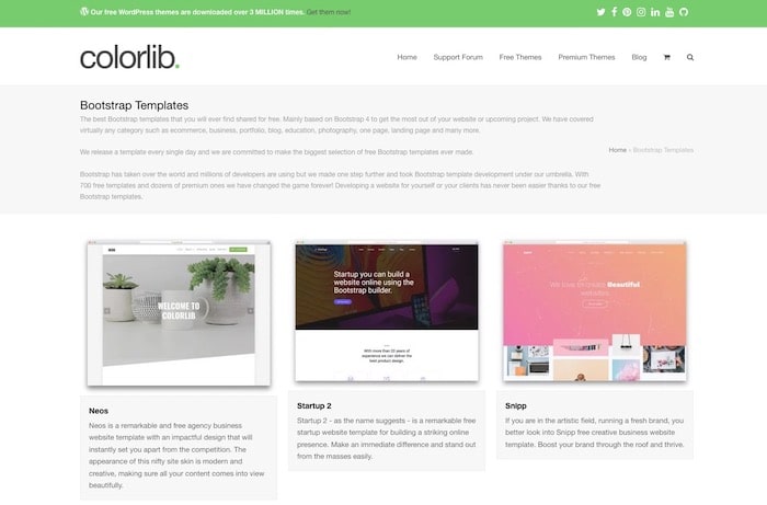 Colorlib, site de templates bootstrap gratuits