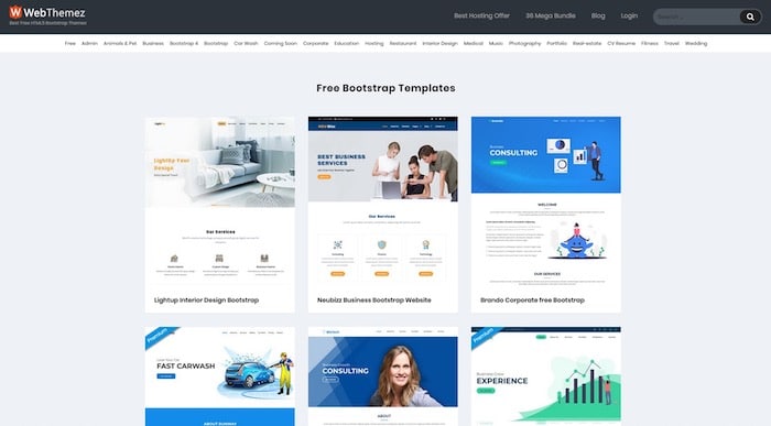 WebThemeZ, site de templates bootstrap gratuits