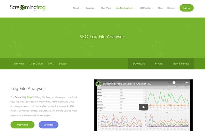 Screaming Frog outil analyse logs SEO