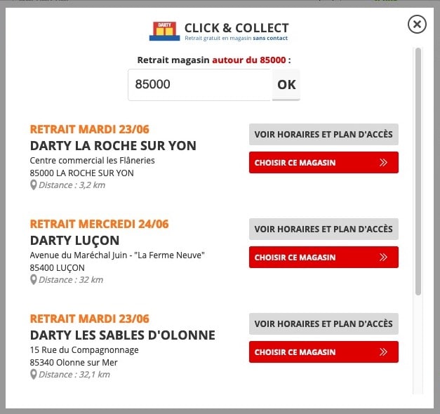 Click & collect Darty