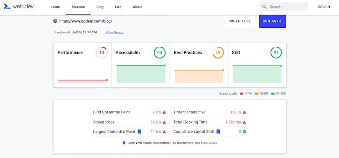 WebDev Core Web Vitals