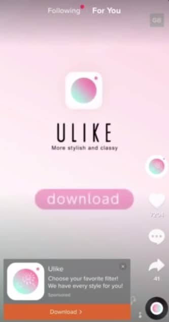 Tiktok Ads vidéo in feed