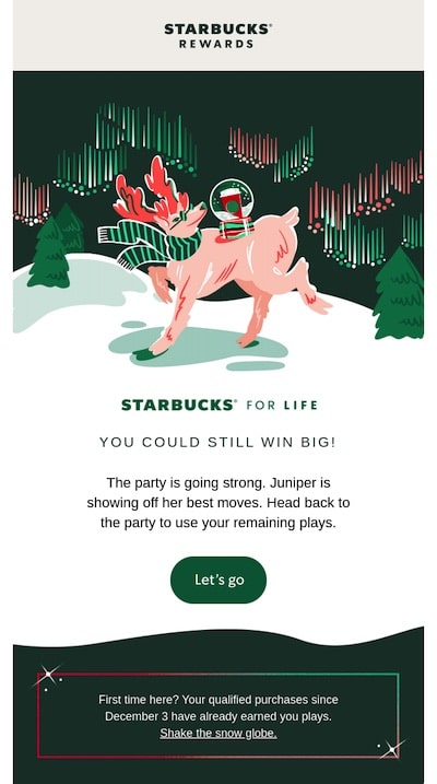 calendrier de l'avent marketing Starbucks email