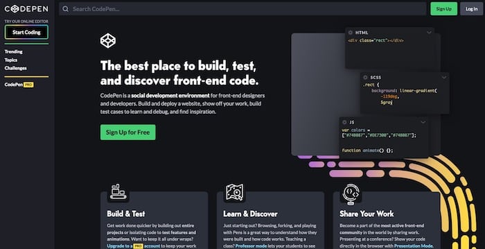 outil de partage de code CodePen