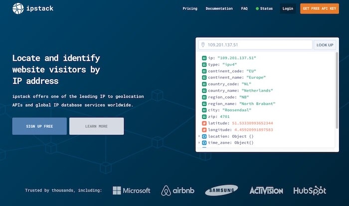 IPStack site géolocalisation adresse IP