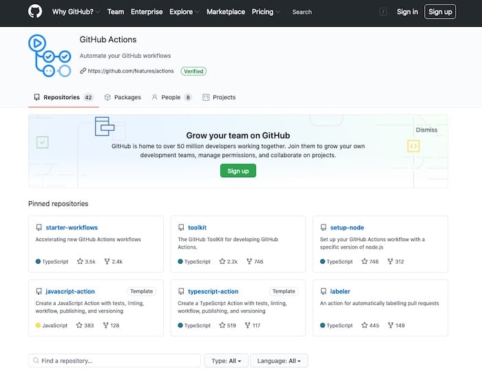 outil d'intégration continue GitHub Actions